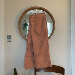 Topshop Pink corduroy wide leg pants